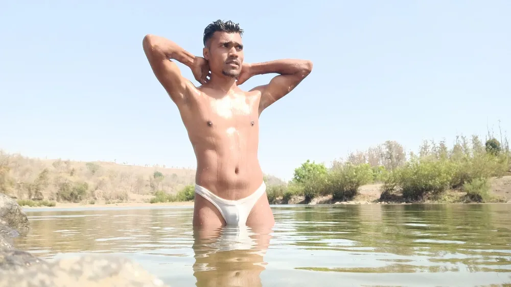 Sanju gamit on river advanture hot and sexy looking in man  #38