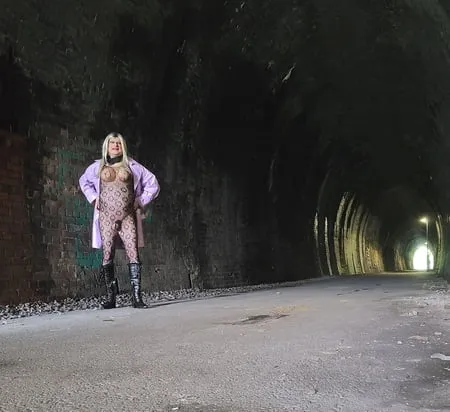 sissy in old tunnel         