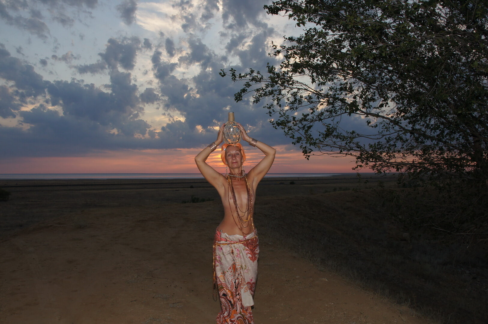 With a jug in the sunsetting sun #10