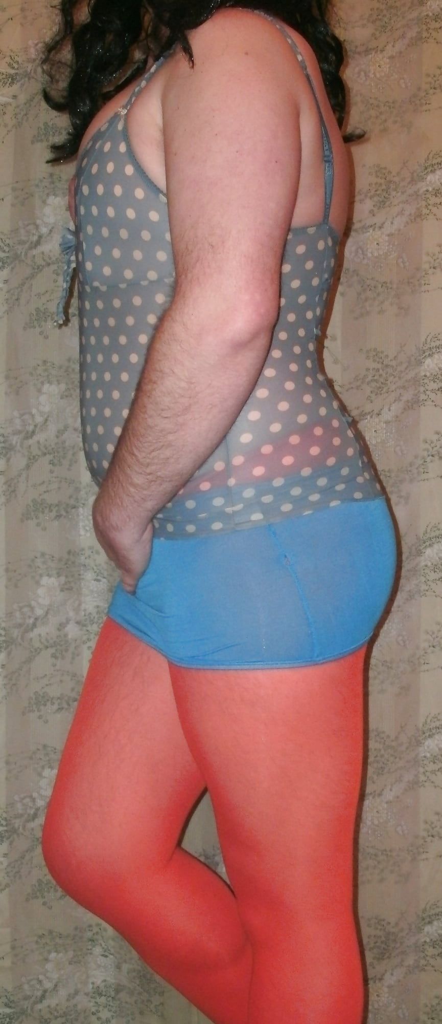 Sissy Boy Lovelaska - Girl in orange pantyhose #4