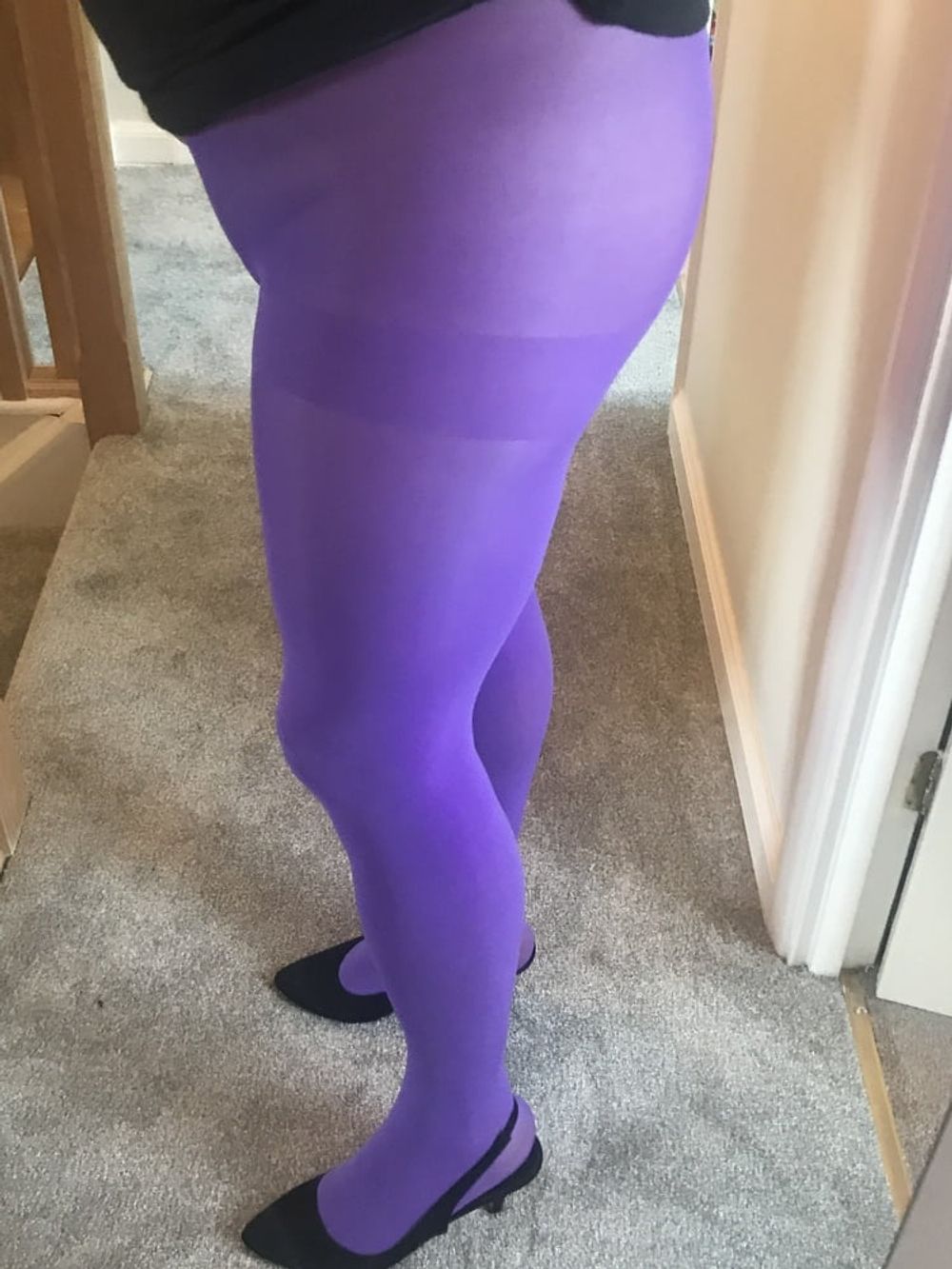 Wearing Purple tights pantyhose #41