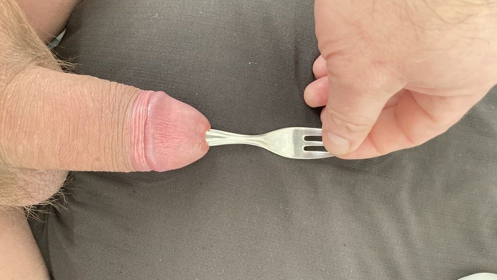Fork + paintbrush urethral cock stuffing #4