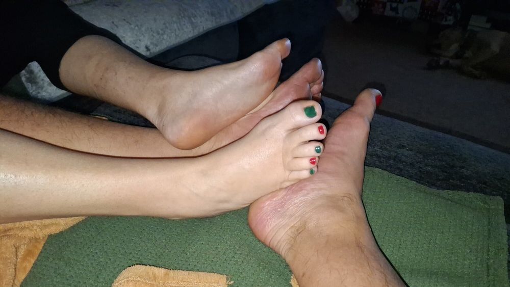 Playing footsie after our Pedicure #13