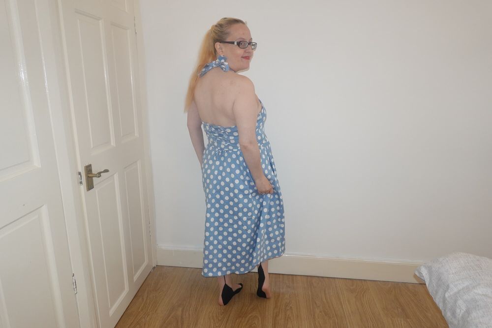 50&#039;s style dress with vintage nylon stockings #8