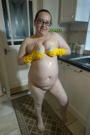 nude messy rubber gloves         