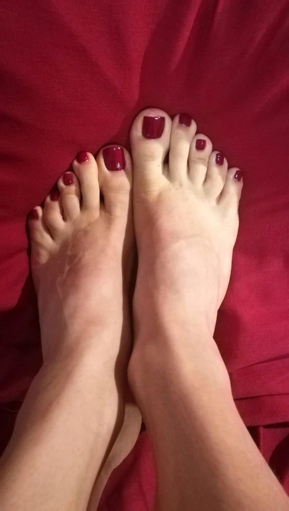 Foot Tease on Red Sheets #9