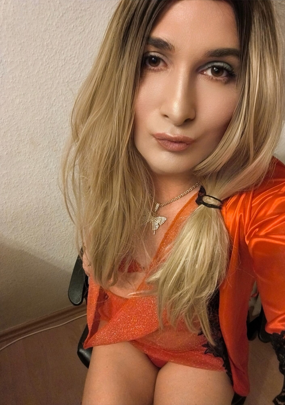 A real trans queen in red lingerie #25