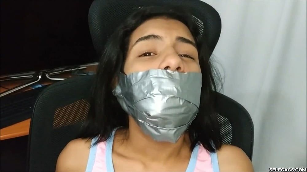 Babysitter Hogtied With Shoe Tied To Her Face - Selfgags #12