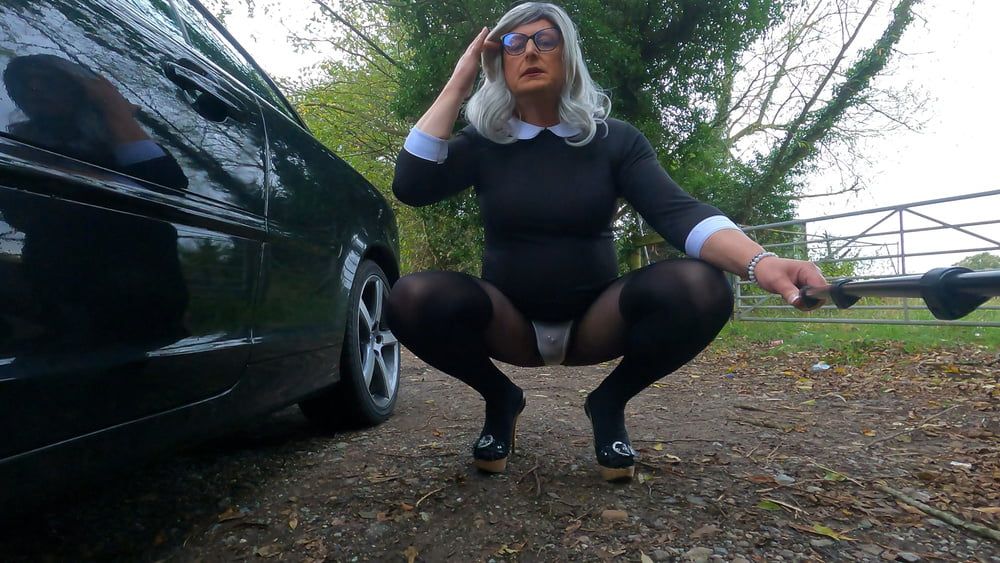 Crossdresser Kellycd2022 outdoors masturbating car ride  #44