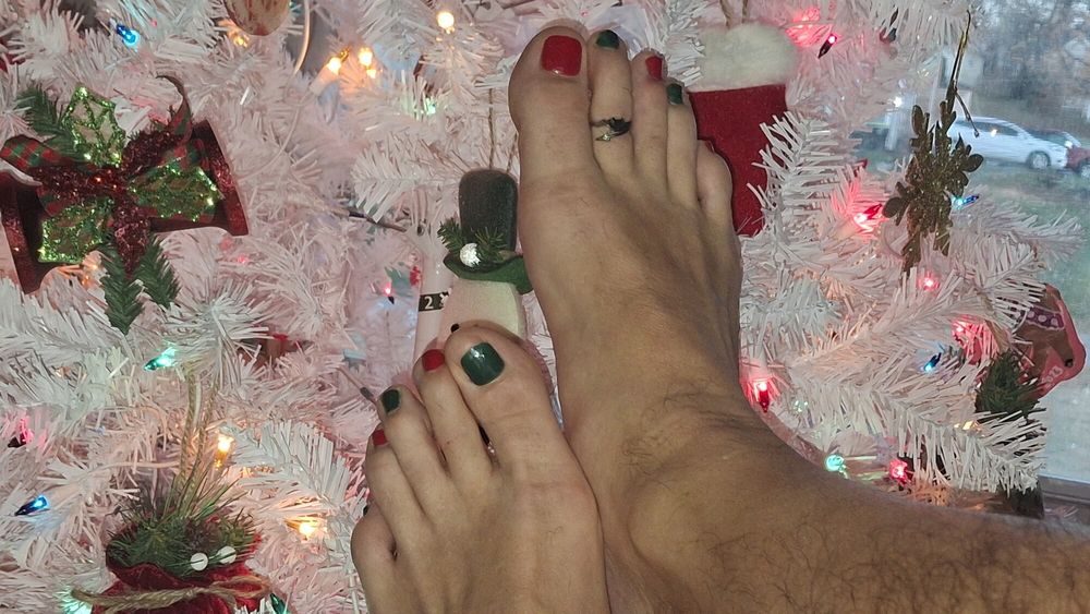 My cute toes next to the Christmas tree #8