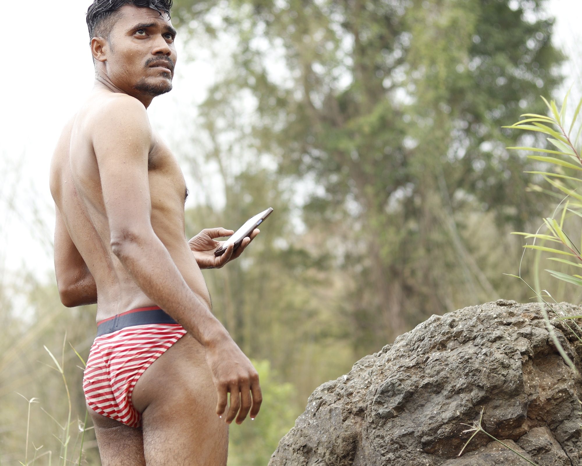 Nude Indian jordiweek photoshoot in river  #12