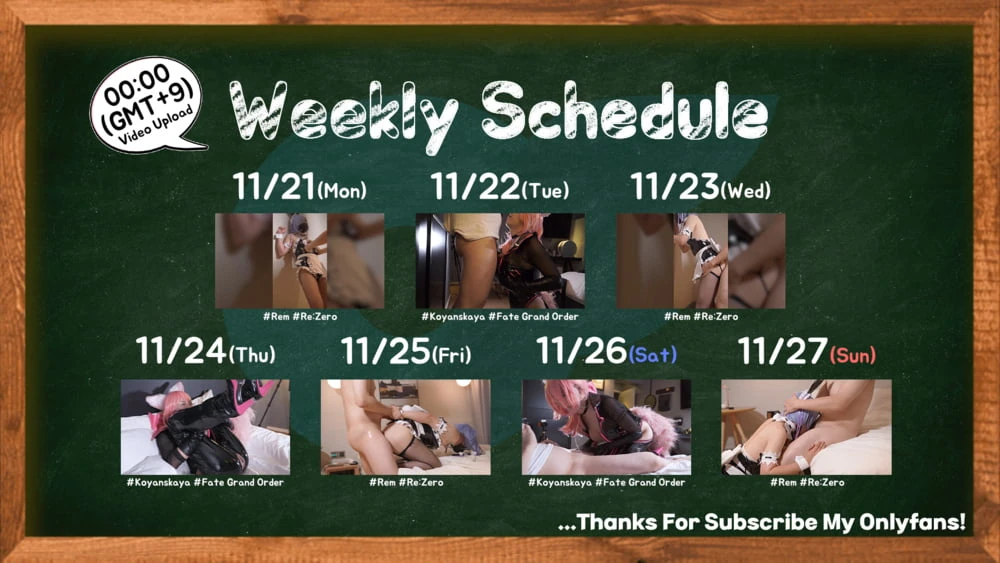 11/21 ~ 11/27 Upload Schedule