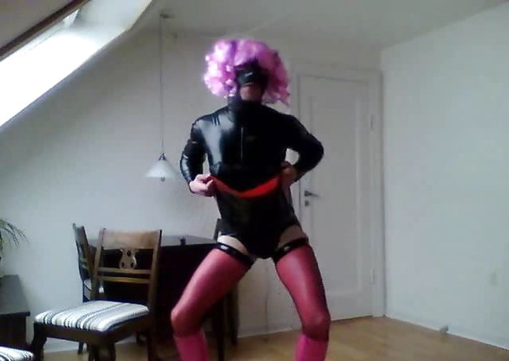 Latex and leather crossdresser #10