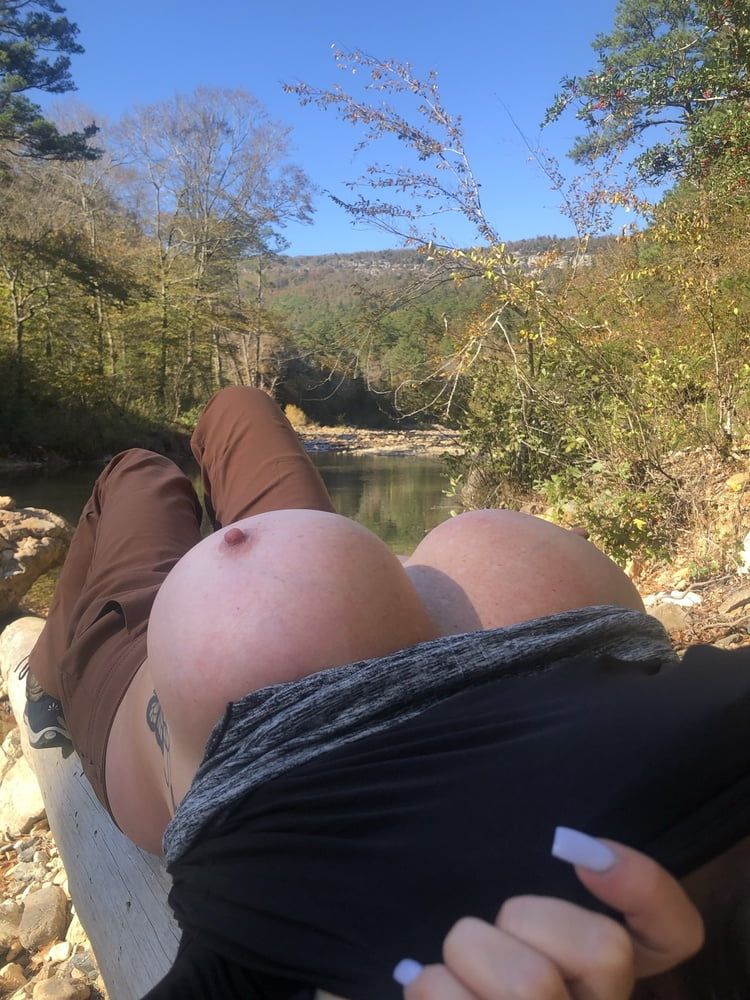 MILF on a Hike Flashes Giant Double G Boobs #20