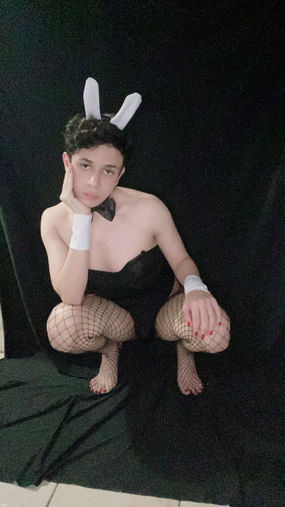 Femboy bunny in fishnets #17