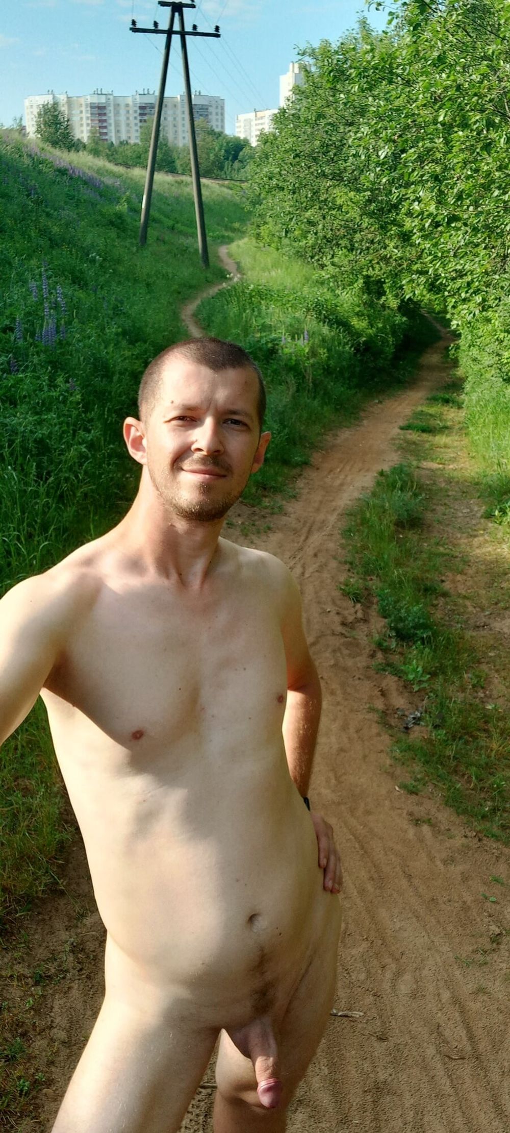 Naked nudist guy in nature #8