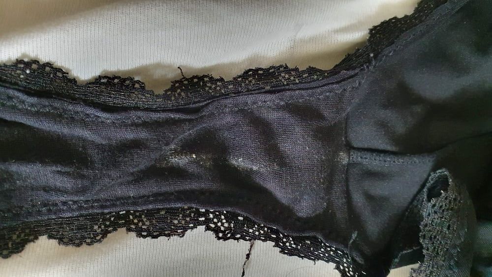 Cum on used Black panties #4