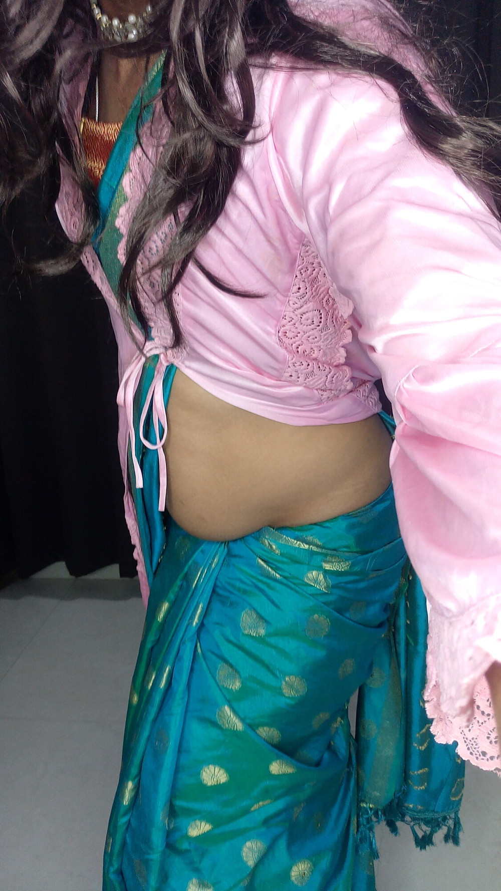 Indian stepmom sexy blou saree and peticot #26
