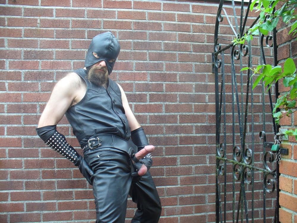 Leather Master cock harness outdoors #3