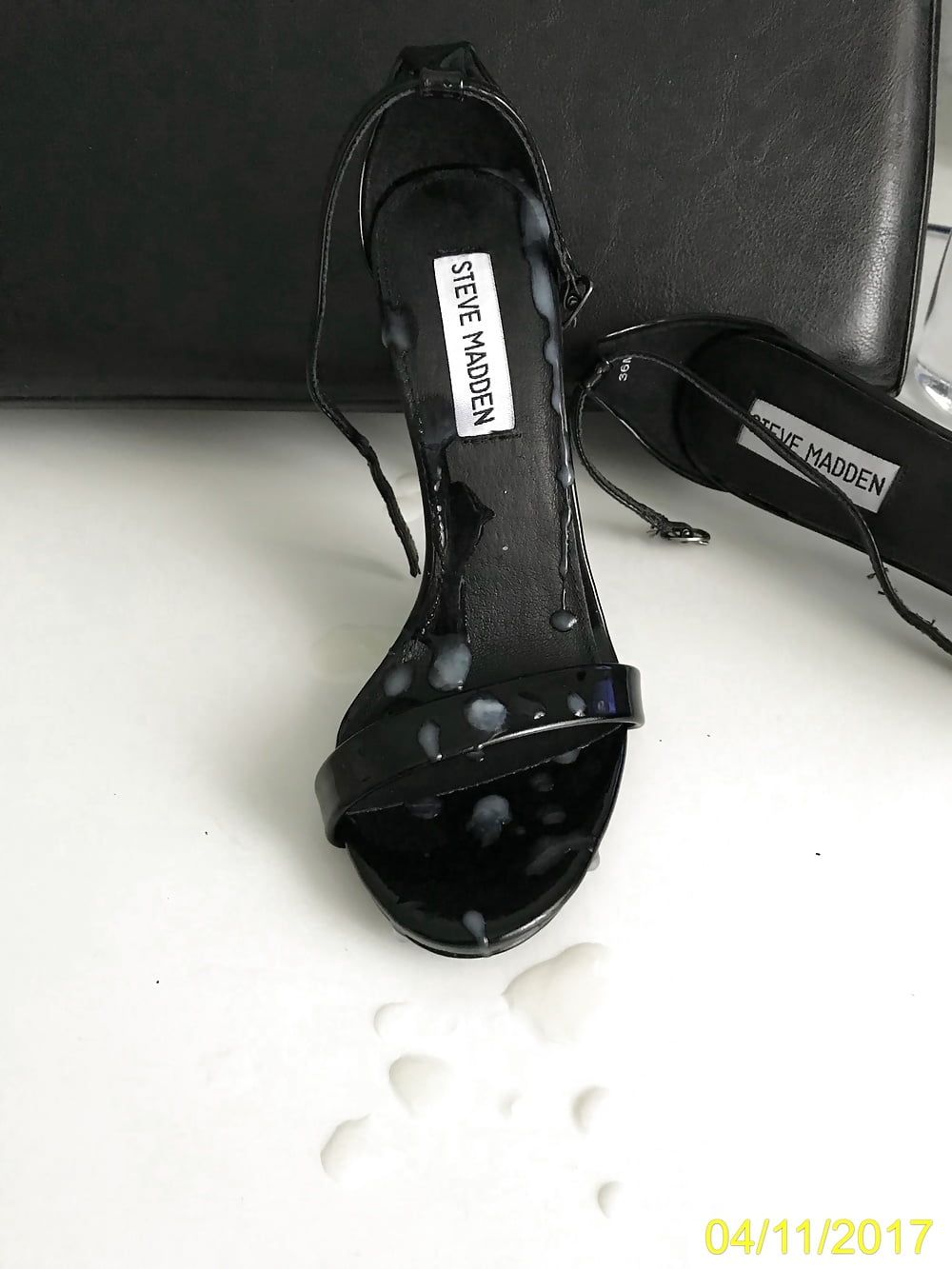 Steve Madden black High Heel Sandals creamed #6