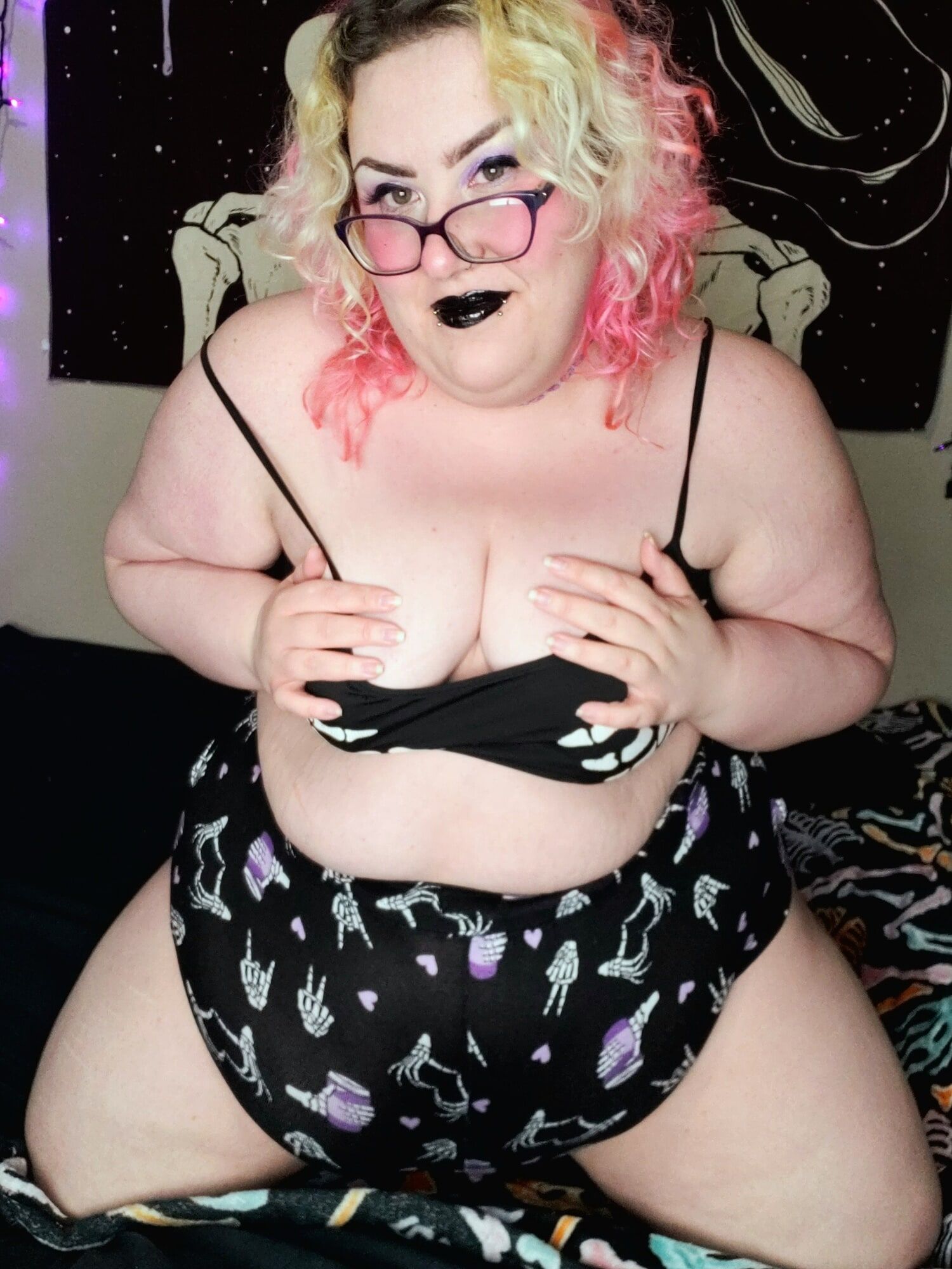 Chubby Goth Girl in PJs #3