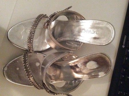 silver sandals cum