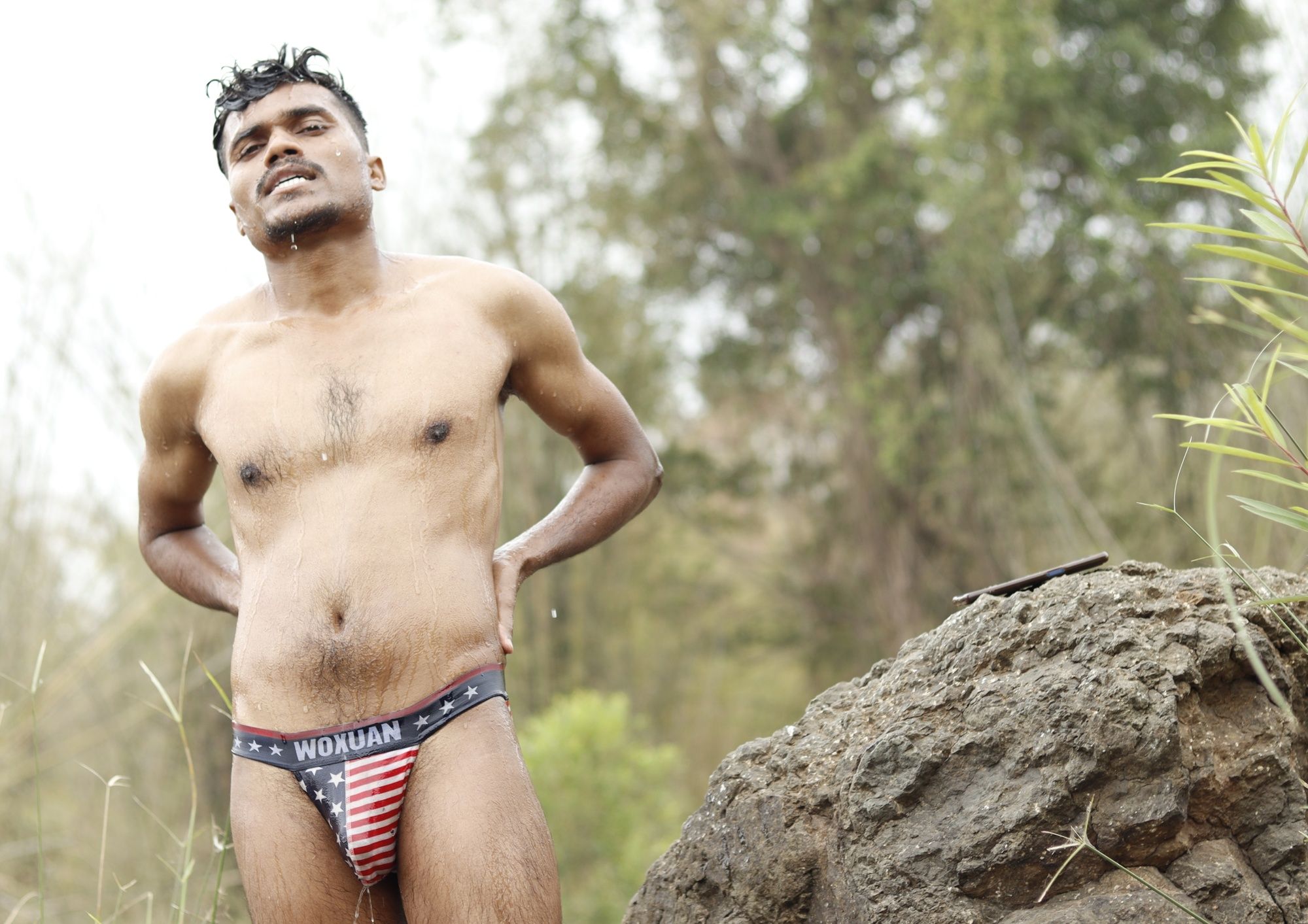 Nude Indian jordiweek photoshoot in river  #13