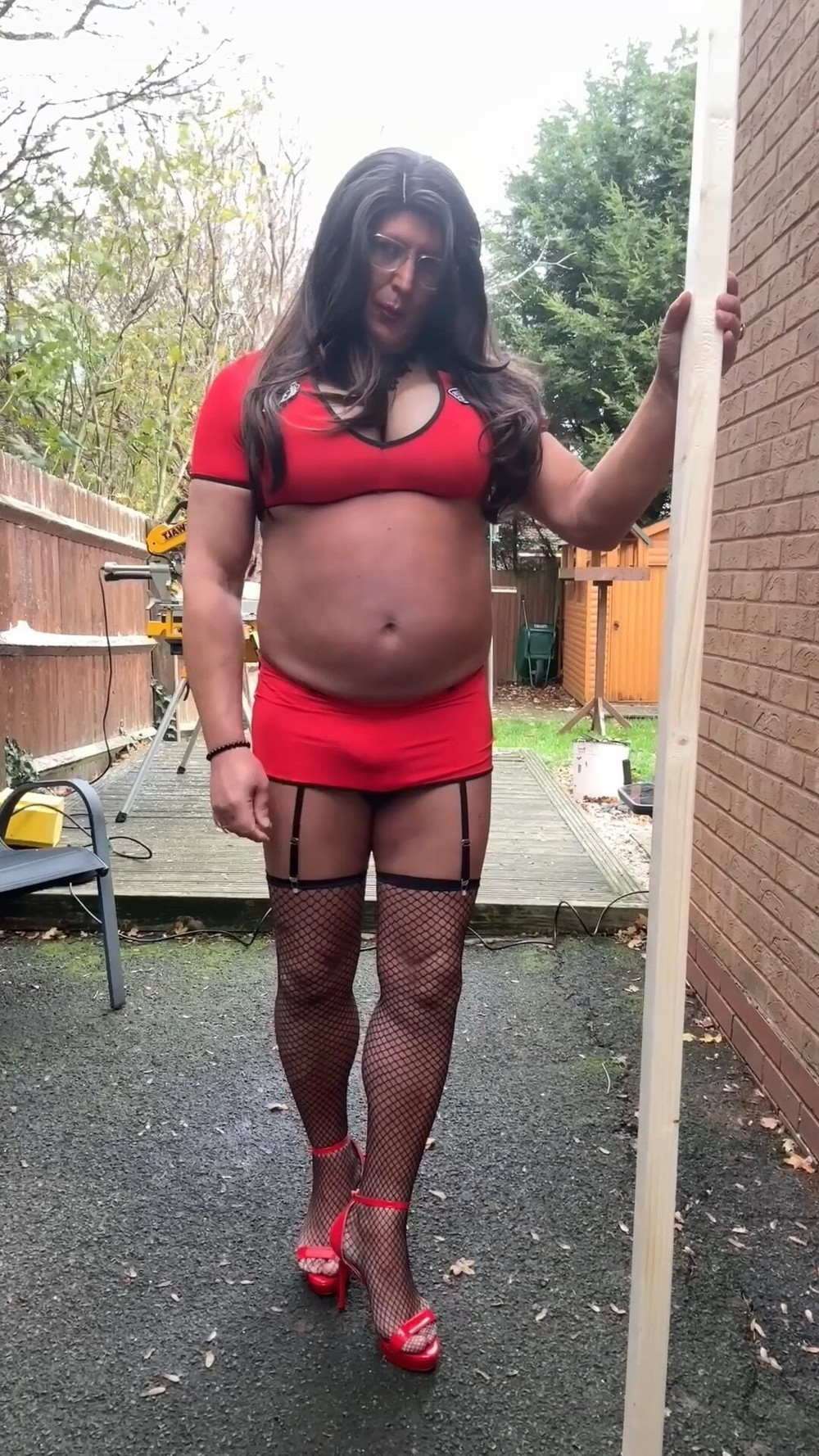 Sexy Crossdresser kellycd2022 in fishnet stockings and heels #16