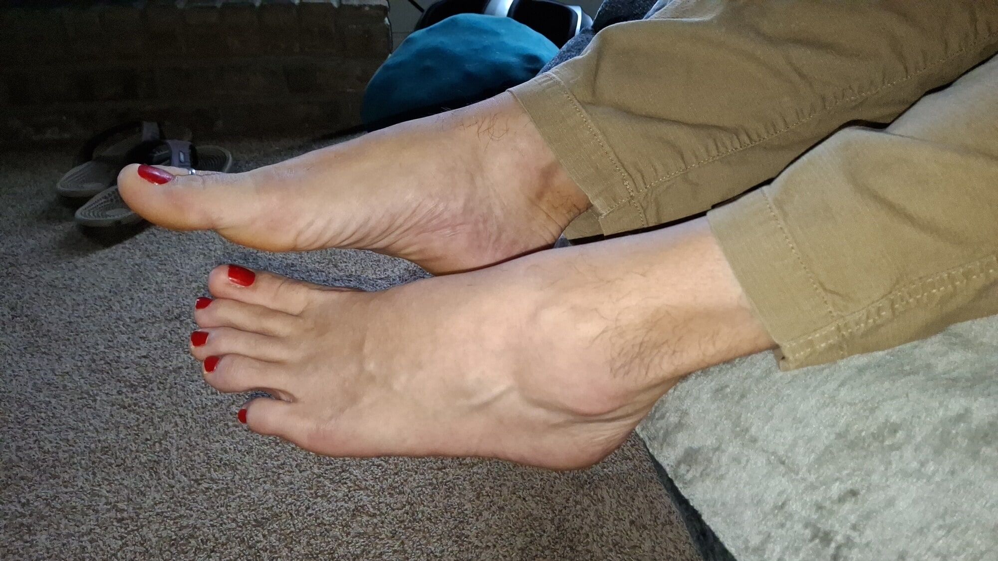 Showing off my red toes #7