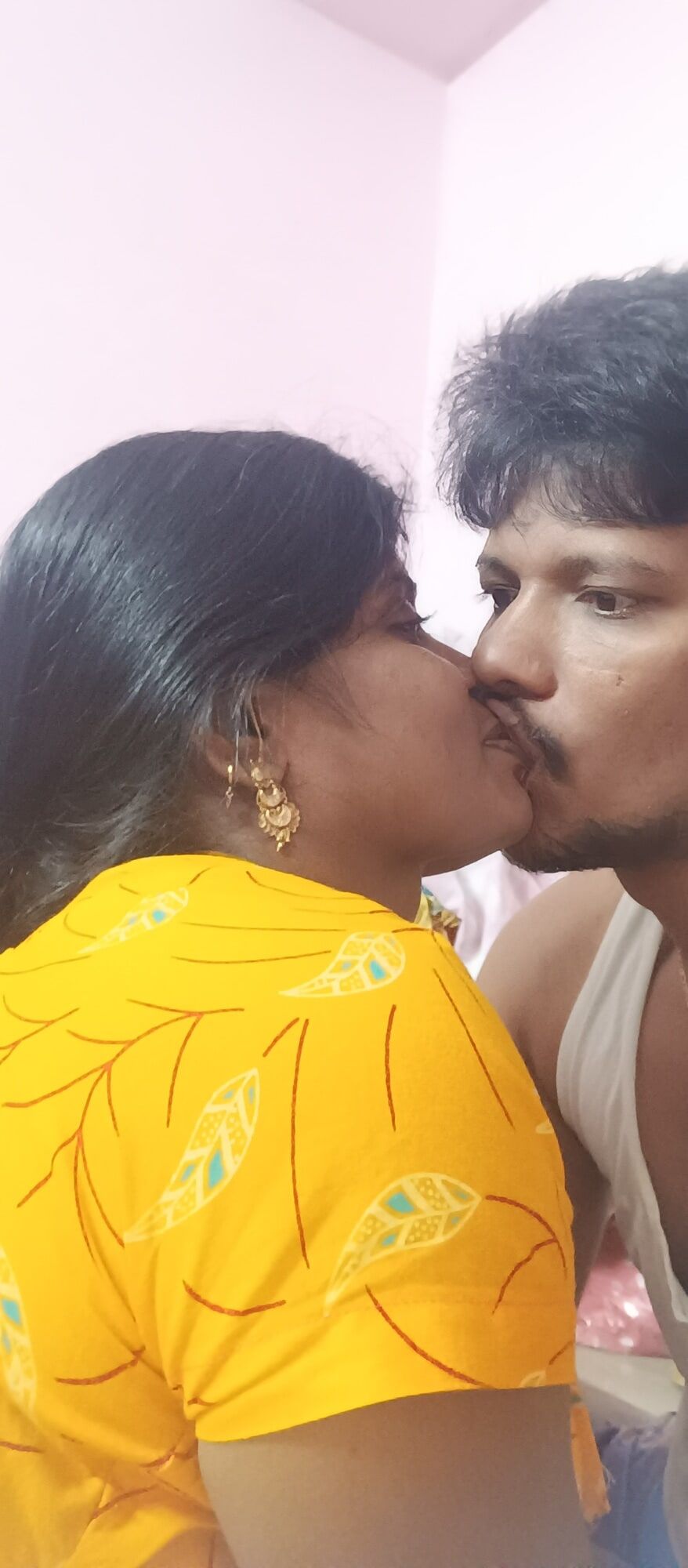 Indian wife and husband kissing #6