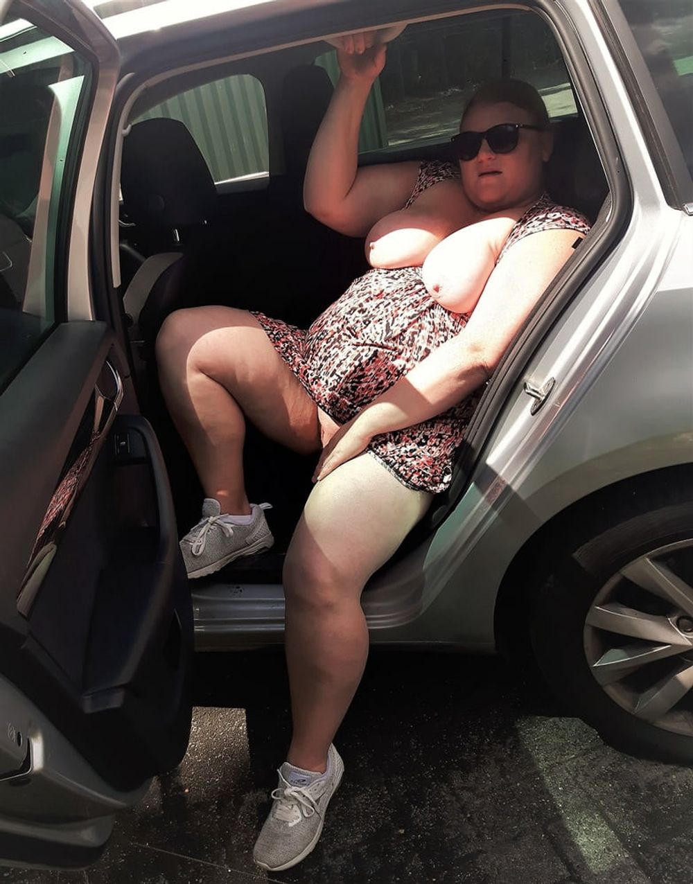 BBW Wife Miss Lizz Public Nudity - Dogging at Parking #14