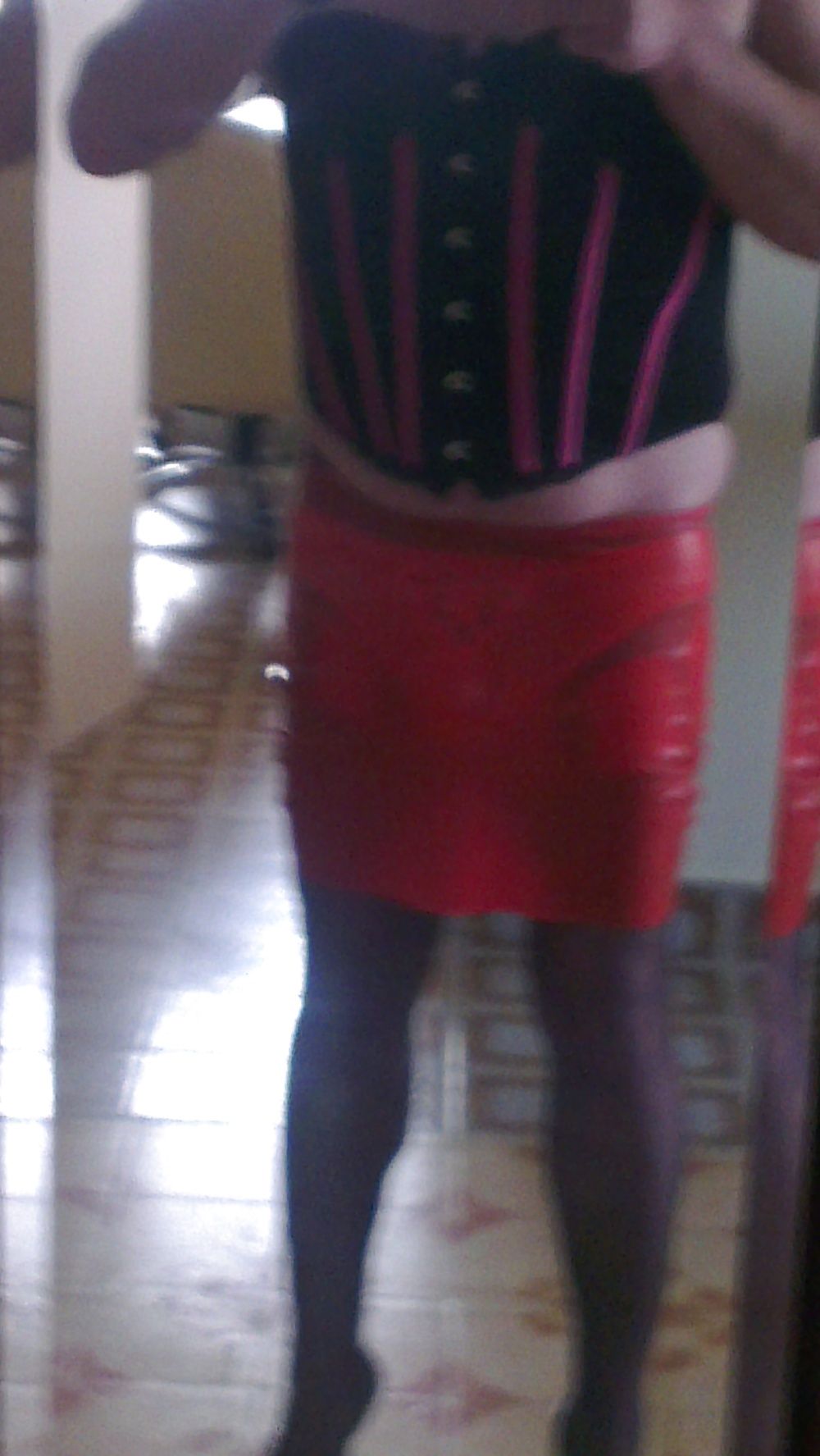 Latex skirt and morning wood. #4