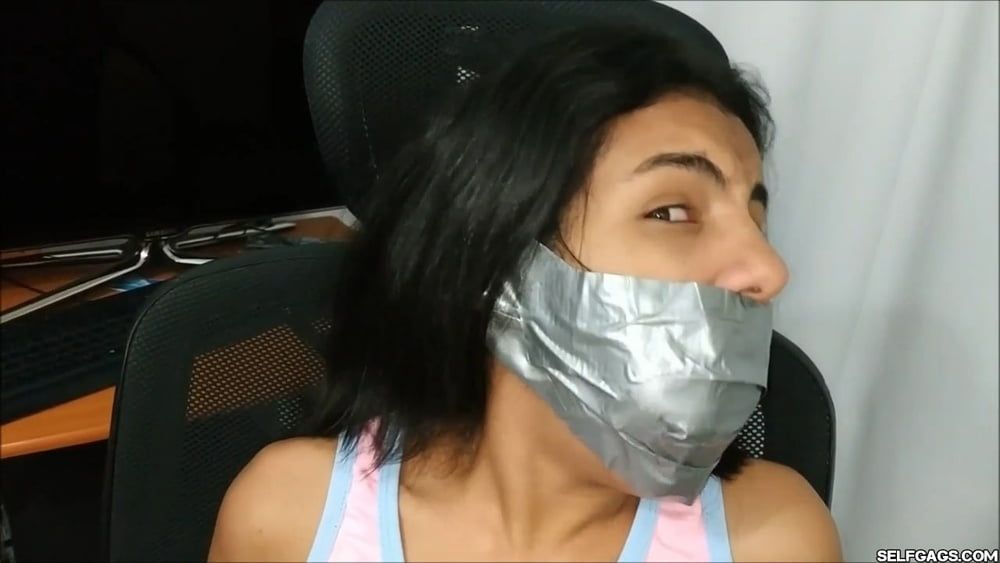 Babysitter Hogtied With Shoe Tied To Her Face - Selfgags #13