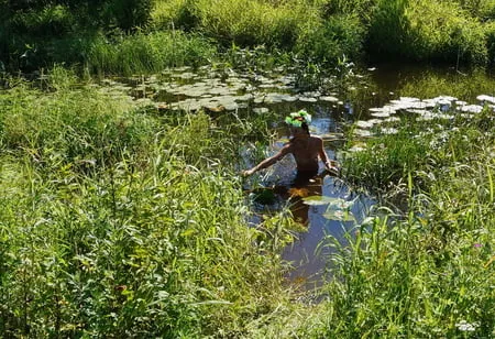 nude in lazy river         