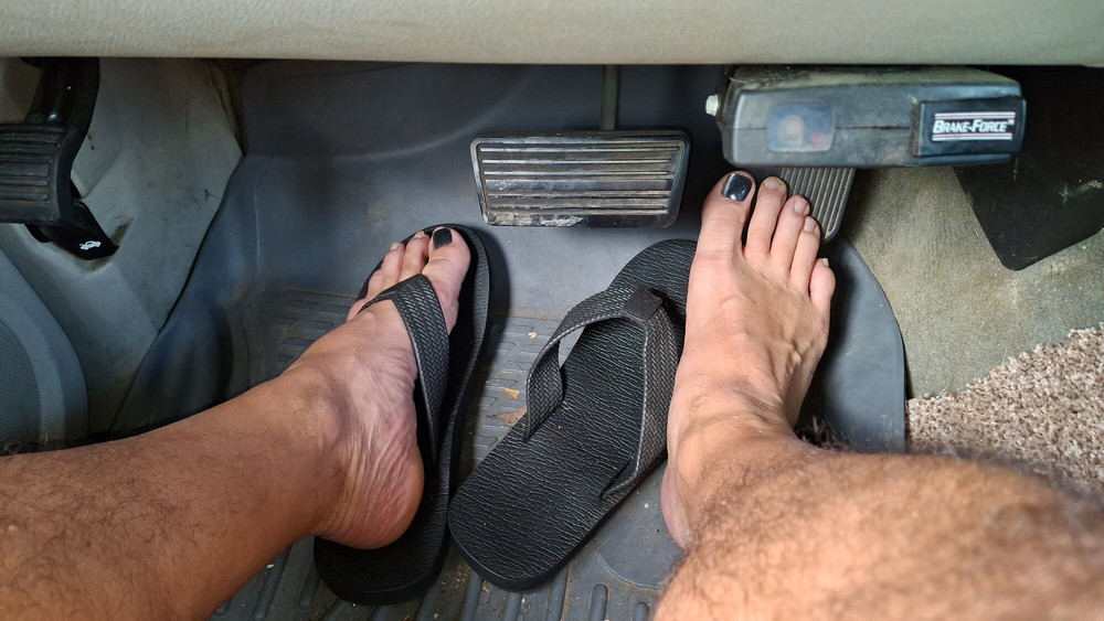 Pedal pumping with painted toes #6