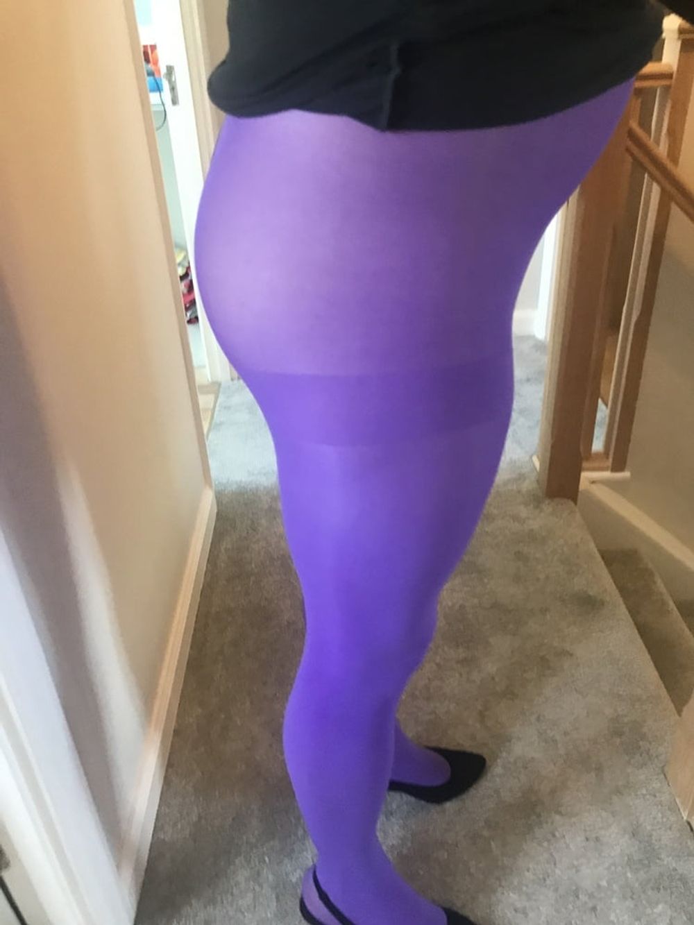 Wearing Purple tights pantyhose #20