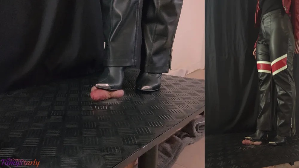 Flattening Your Cock and Balls with my Metal High Heels #4