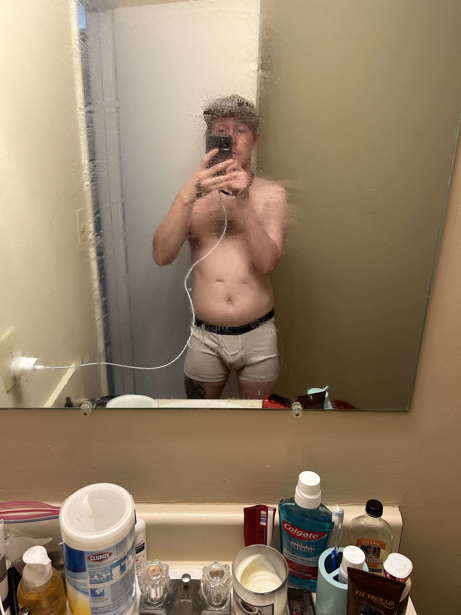 After shower underwear/cock pics