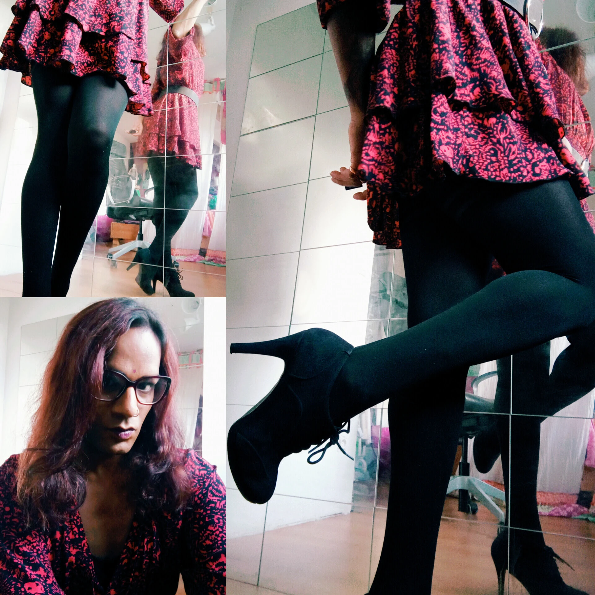 Trans woman dress in high heels &amp; pantyhose  #10