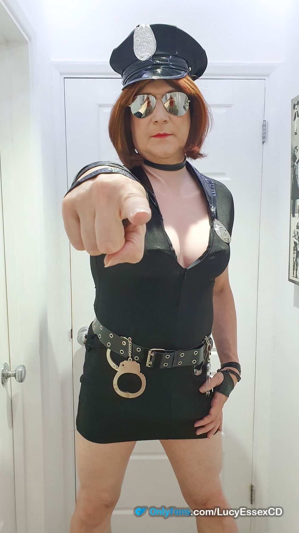 Big cock TGirl police officer Lucy Essex CD #2