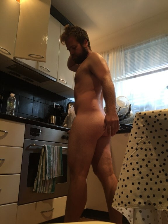 Caught naked and rock hard in the kitchen #17