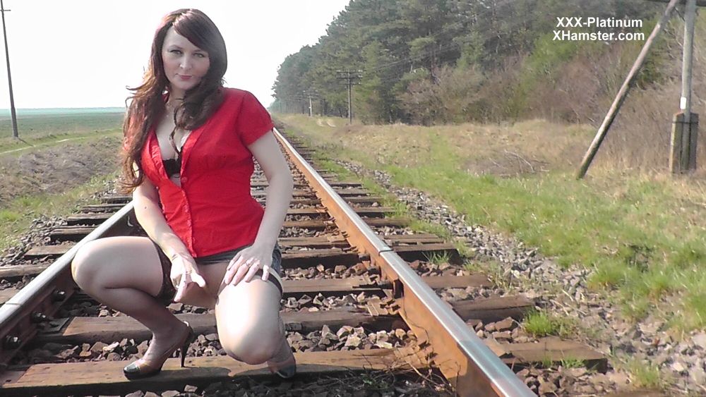 Sexy Platinum and Railway. Fetish. No panties under skirt #19