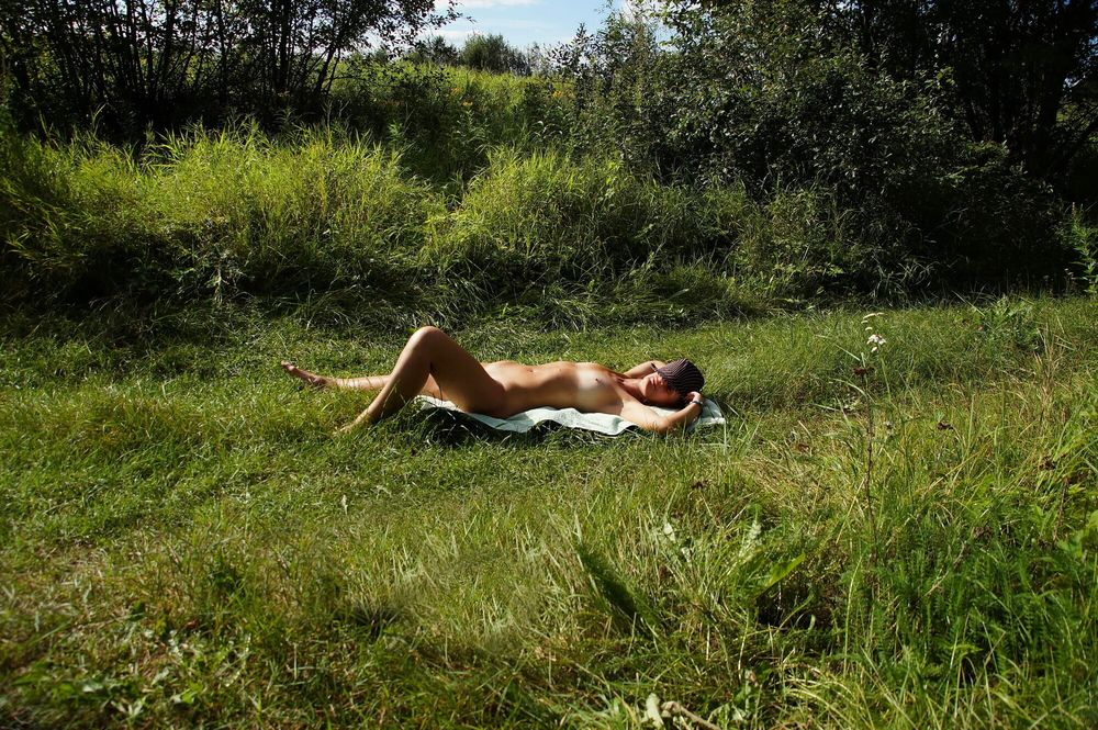 Nude on green grass #37