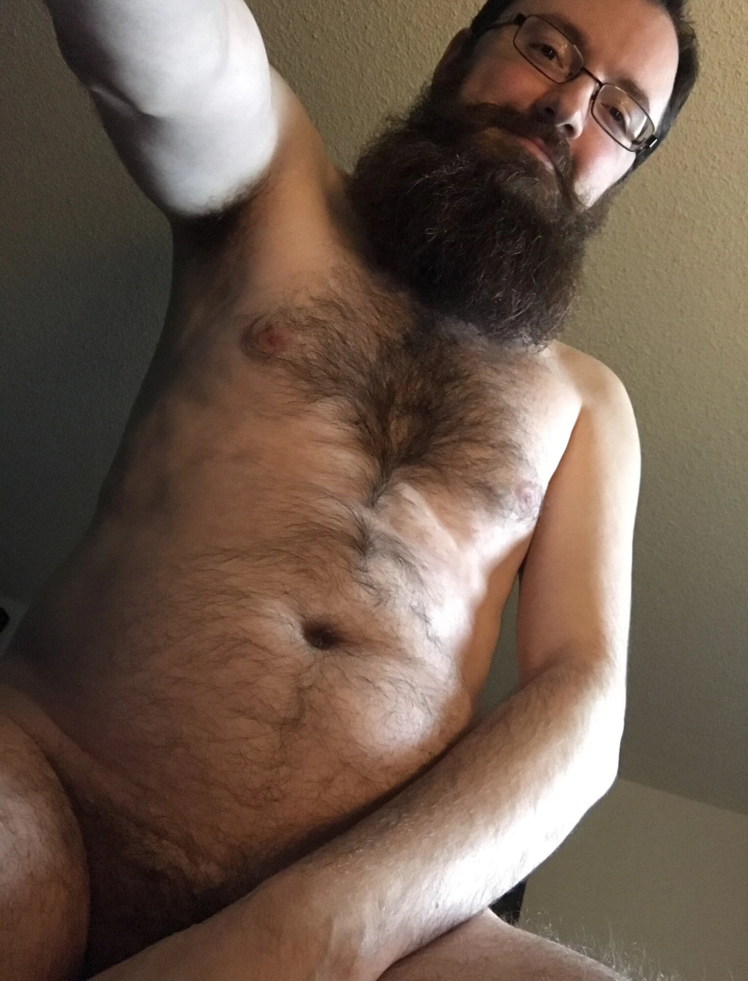 Gay Big Bearded Cub Hairy Chest and Cock Shots #2