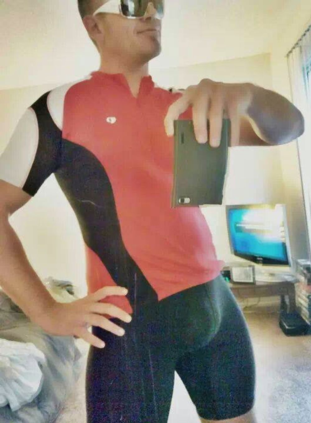 WHAT I WEAR TO MY COED CYCLING GROUP....BULGING SPANDEX! #14