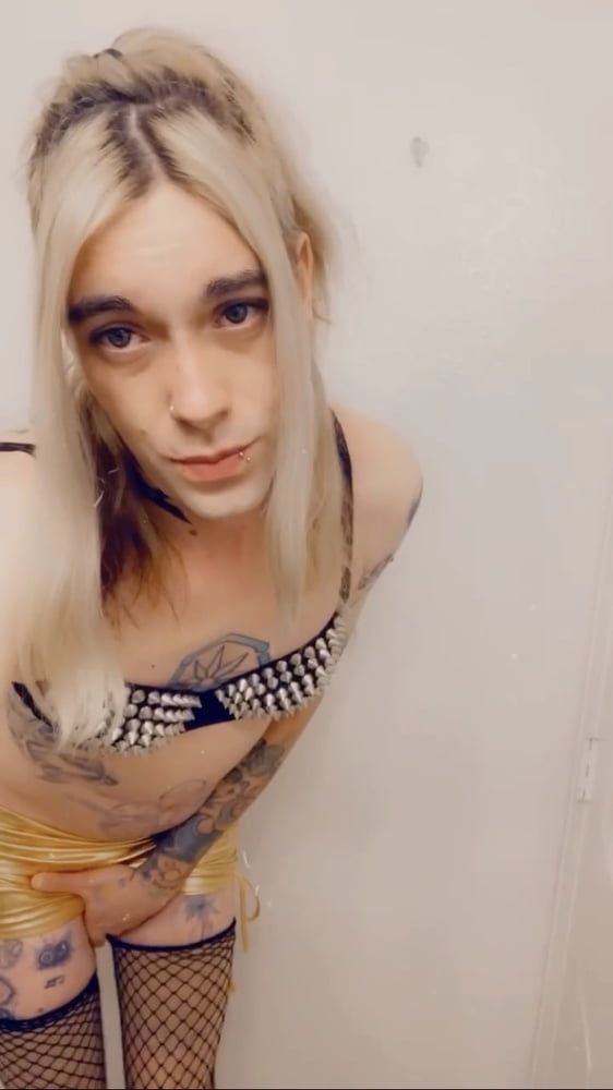 Sexy Gold Miniskirt Slut #2