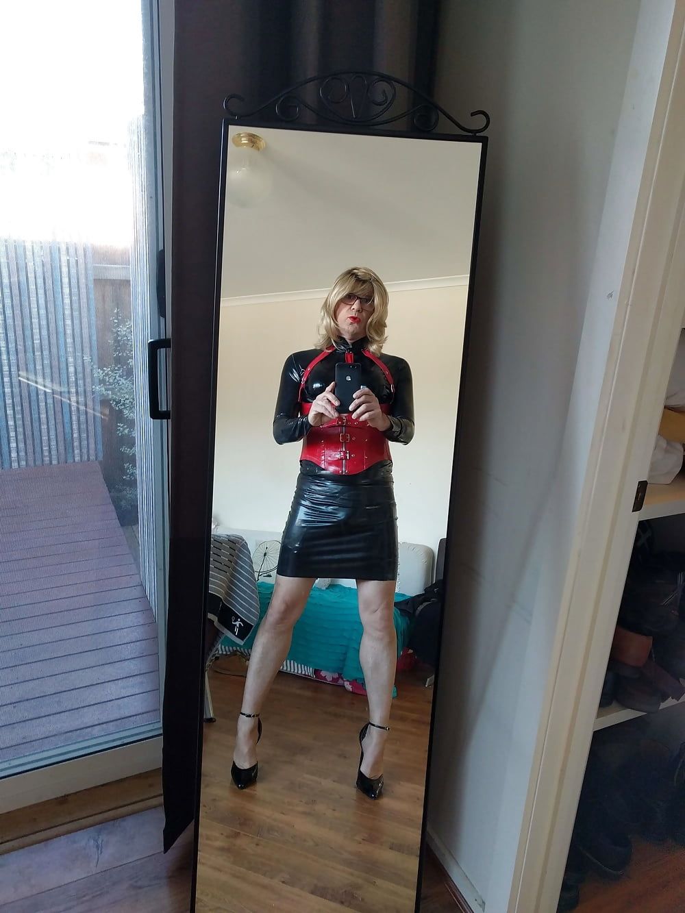New latex skirt on a sunny Melbourne day #2
