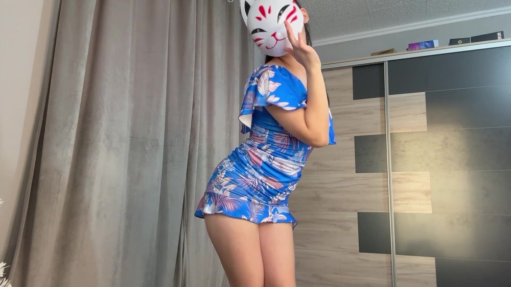 I really like to play with my pussy in a blue mini skirt, I  #3