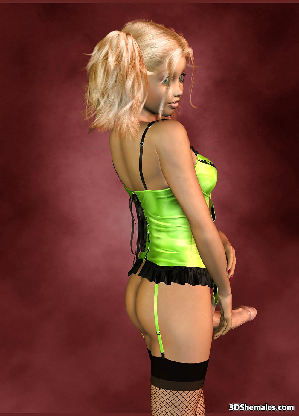 3D Futunari Toon in Lingerie