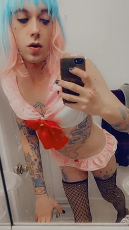 cute pink cosplay girl         